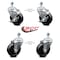 Service Caster 4 Inch Soft Rubber Wheel Swivel 1/2 Inch Threaded Stem Caster Brakes SCC, 2PK SCC-TS20S414-SRS-121315-2-TLB-2 - alternate 1